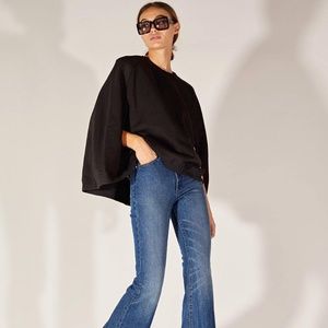Cynthia Rowley Black Sweatshirt Cape
